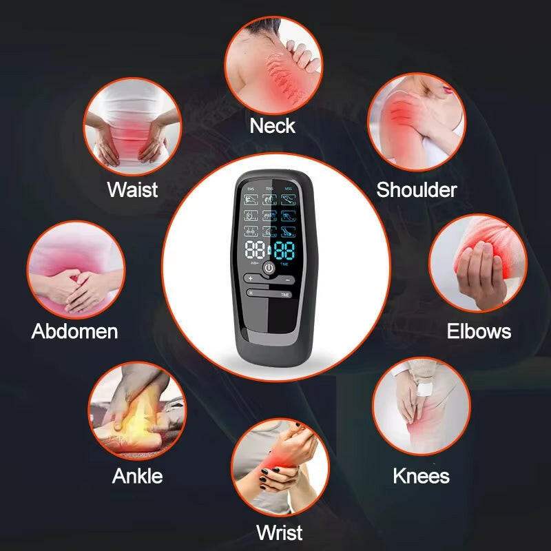 EMS Electric Professional Muscle Stimulator - USB Physiotherapy TENS Unit with 6 Pulse Modes for Full Body Massage.