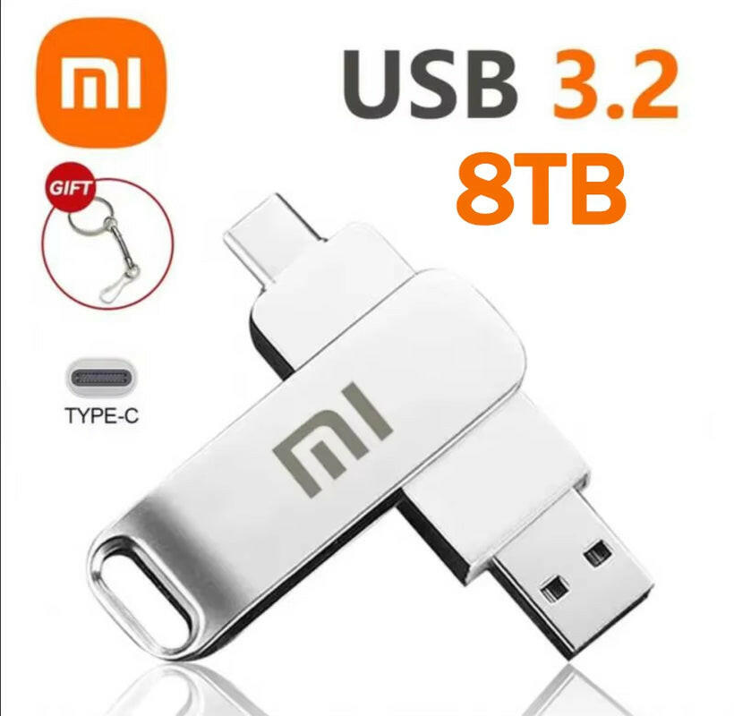 Xiaomi 16TB USB 3.2 High-Speed Metal Flash Drive - Waterproof Type-C SSD Pen Drive.