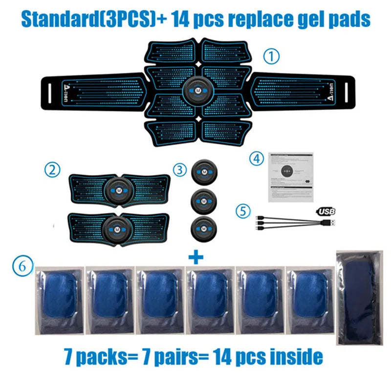 Advanced EMS Abdominal Muscle Stimulator - Electric Massager for Home Gym and Fitness Enhancement.