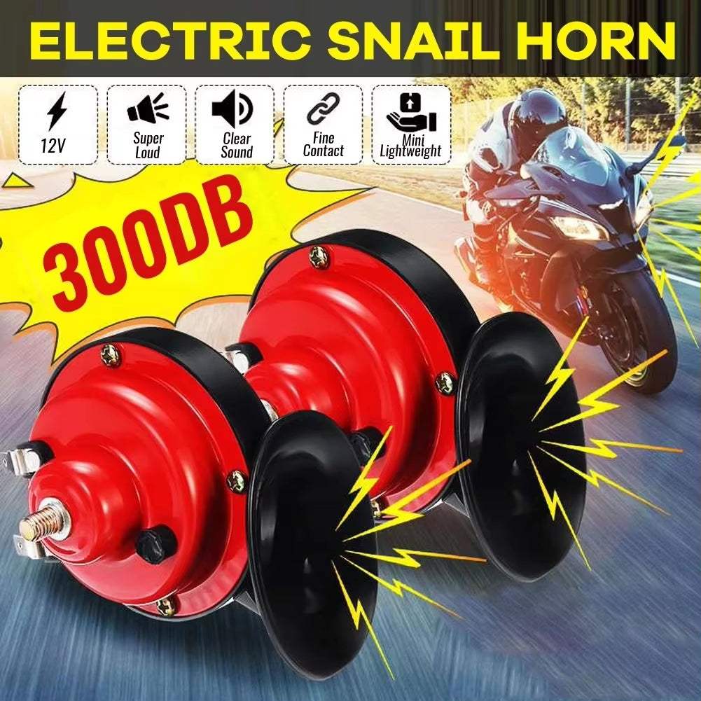 Dual Tone Waterproof Electric Air Horn Kit for 12/24V Vehicles - Loud Alarm for Cars, Boats, and Motorcycles (2PCS)