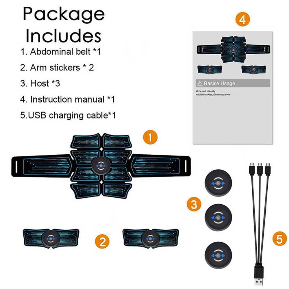 Advanced EMS Abdominal Muscle Stimulator - Electric Massager for Home Gym and Fitness Enhancement.