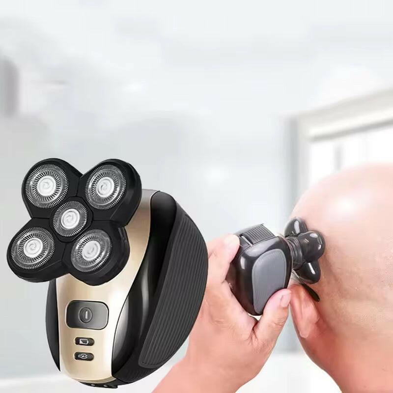2024 Waterproof Rotary Electric Shaver and Beard Trimmer with 5 Heads - Rechargeable Men's Grooming Tool.