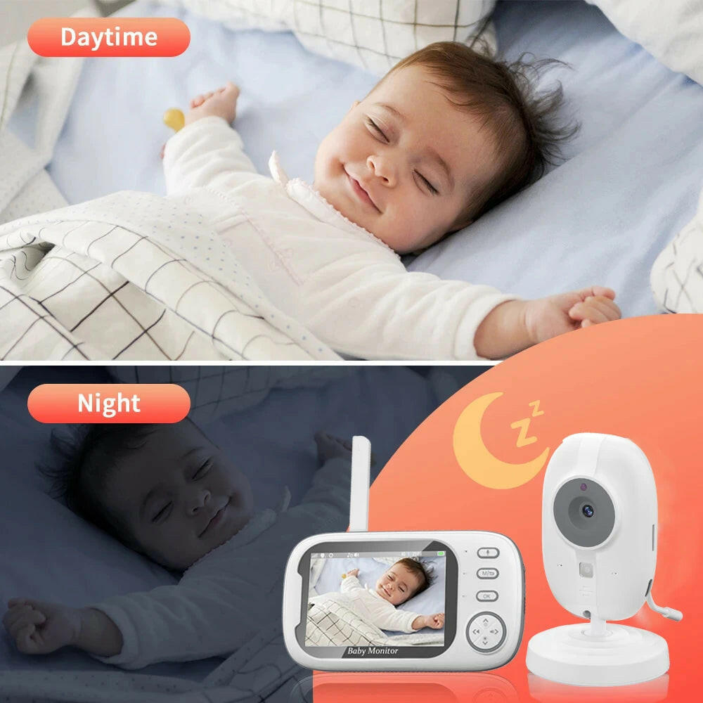 New 3.5 Inch Wireless Video Baby Monitor Night Vision Temperature Monitoring 2 Way Audio Talk Baby Nanny Security Camera.