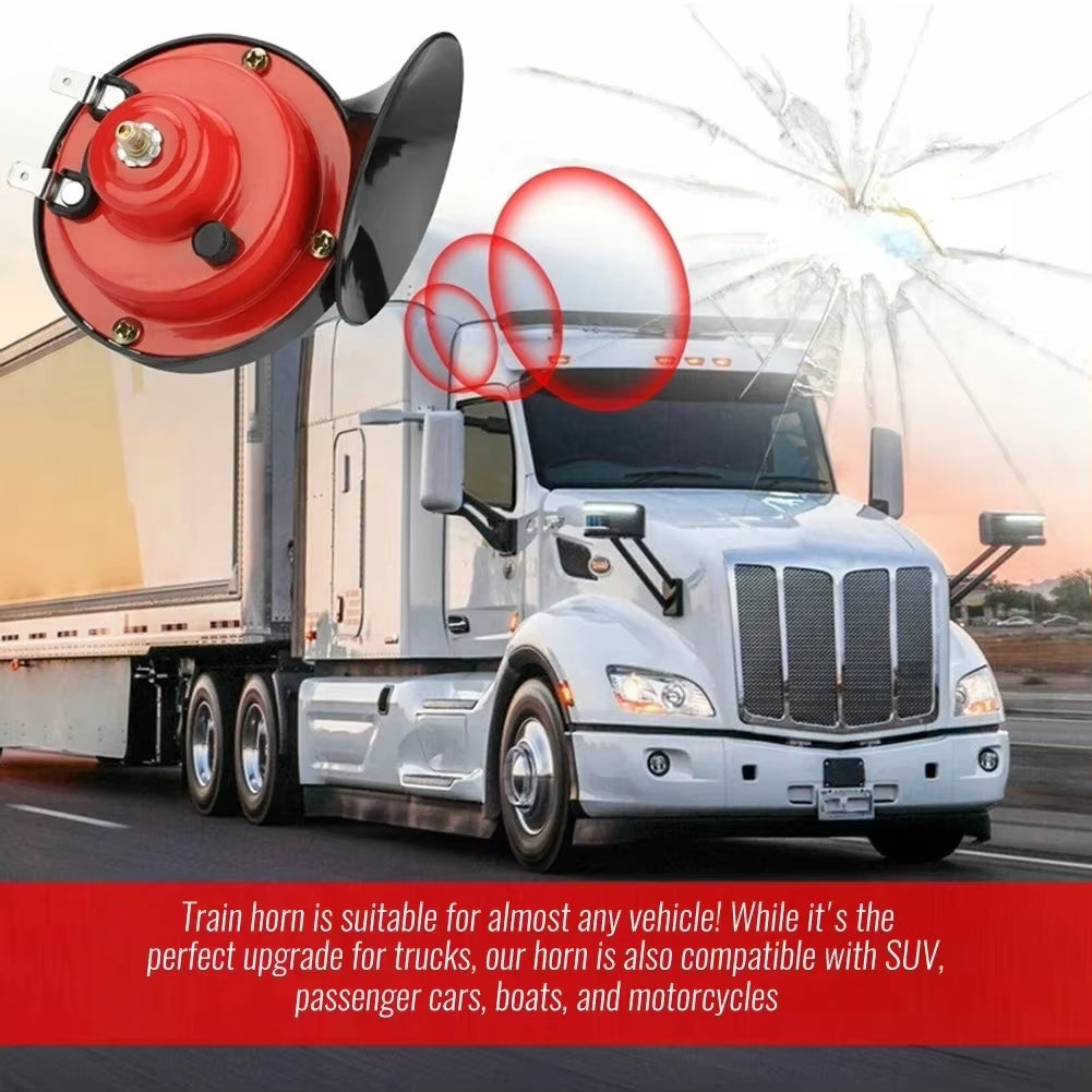 Dual Tone Waterproof Electric Air Horn Kit for 12/24V Vehicles - Loud Alarm for Cars, Boats, and Motorcycles (2PCS)