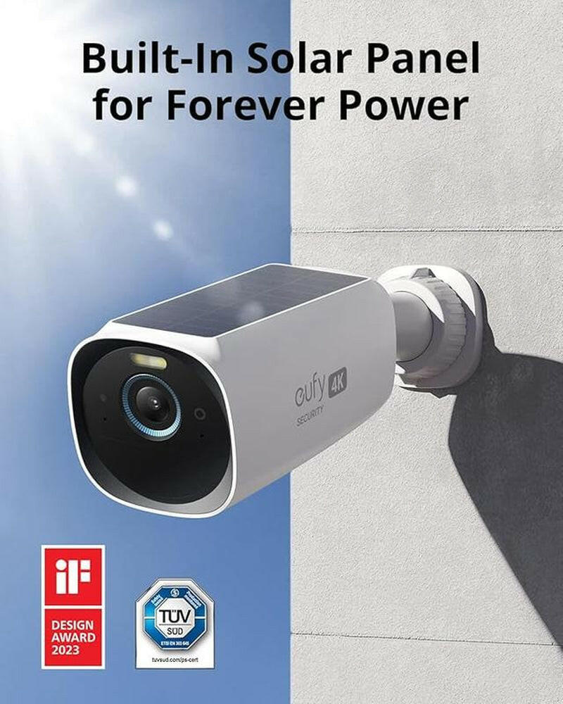 Eufy Security Eufycam S330 (Eufycam 3) 4-Cam Kit, Security Camera Outdoor Wireless, 4K with Integrated Solar Panel, Face Recognition AI, Expandable Local Storage, Spotlight, No Monthly Fee.