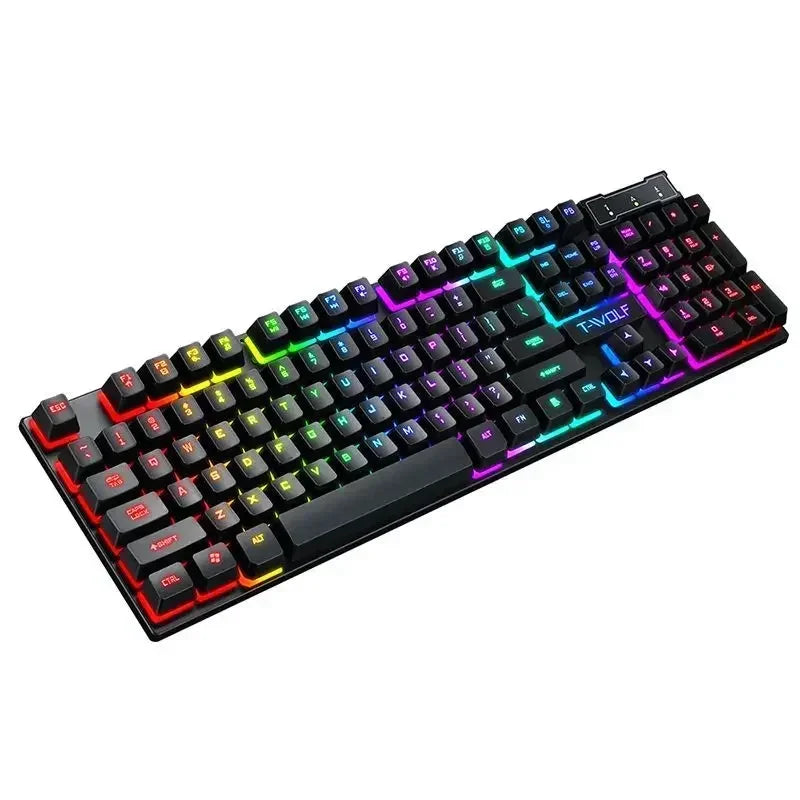 RGB Gaming Keyboard and Mouse Kit Backlit USB Wired Computer Keyboard and Mouse Combo 104 Keycaps for Pc Gamer Laptop.