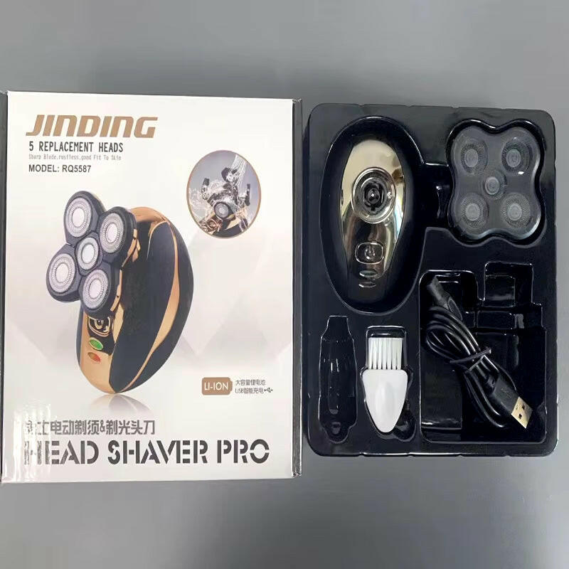 2024 Waterproof Rotary Electric Shaver and Beard Trimmer with 5 Heads - Rechargeable Men's Grooming Tool.