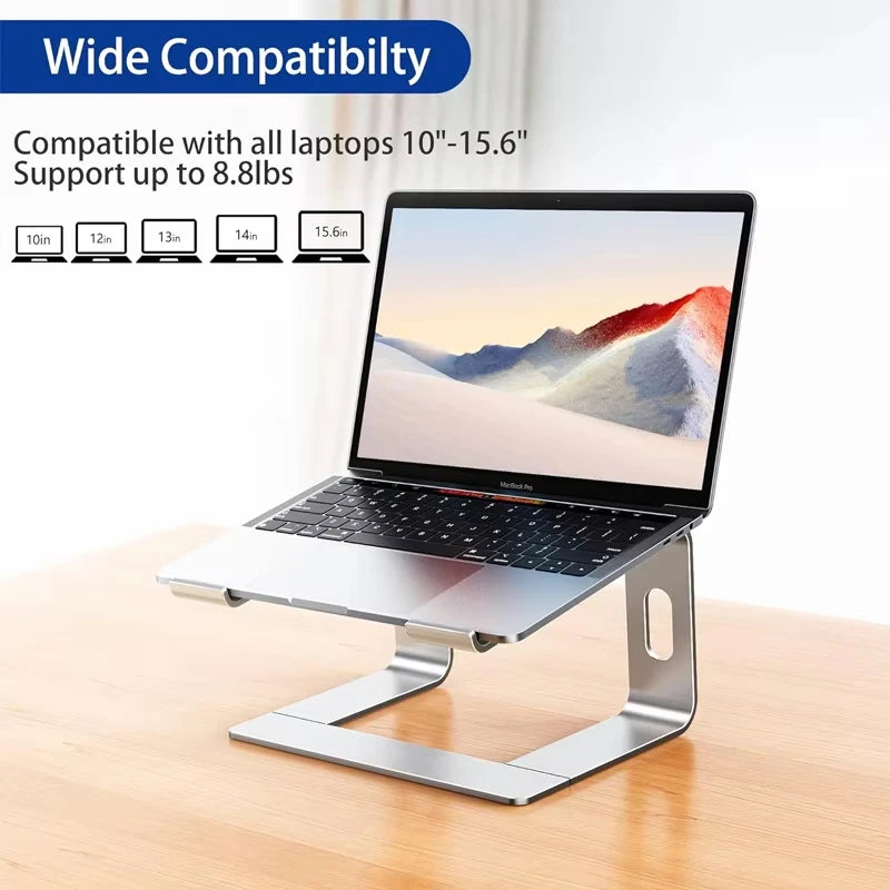 Ergonomic Aluminum Laptop Stand Riser - Detachable Design for 10-15.6 Inch Laptops, Compatible with MacBook, Dell, HP, and Lenovo.