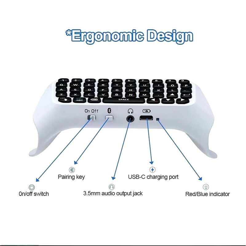 Bluetooth Wireless Keyboard for PS5 Controller - External Chatpad for PlayStation 5.