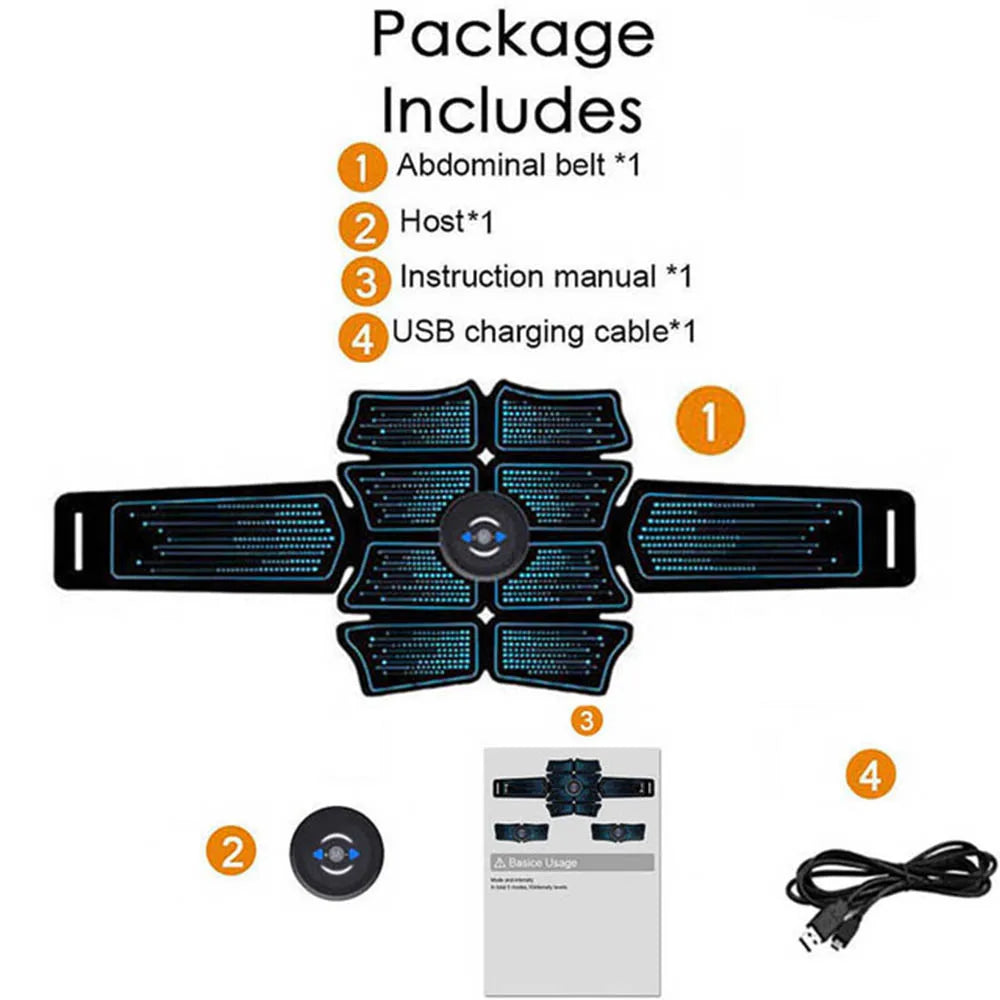 Advanced EMS Abdominal Muscle Stimulator - Electric Massager for Home Gym and Fitness Enhancement.