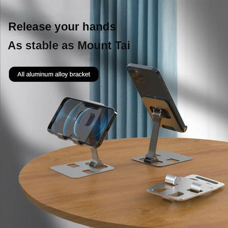 Universal Aluminum Alloy Foldable Desk Phone and Tablet Holder Stand.
