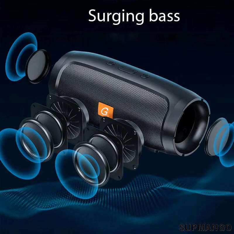 BT Speaker Dual Speaker Stereo Outdoor Tfusb Playback Fm Voice Broadcasting Portable Subwoofer 50 Wireless Speaker.