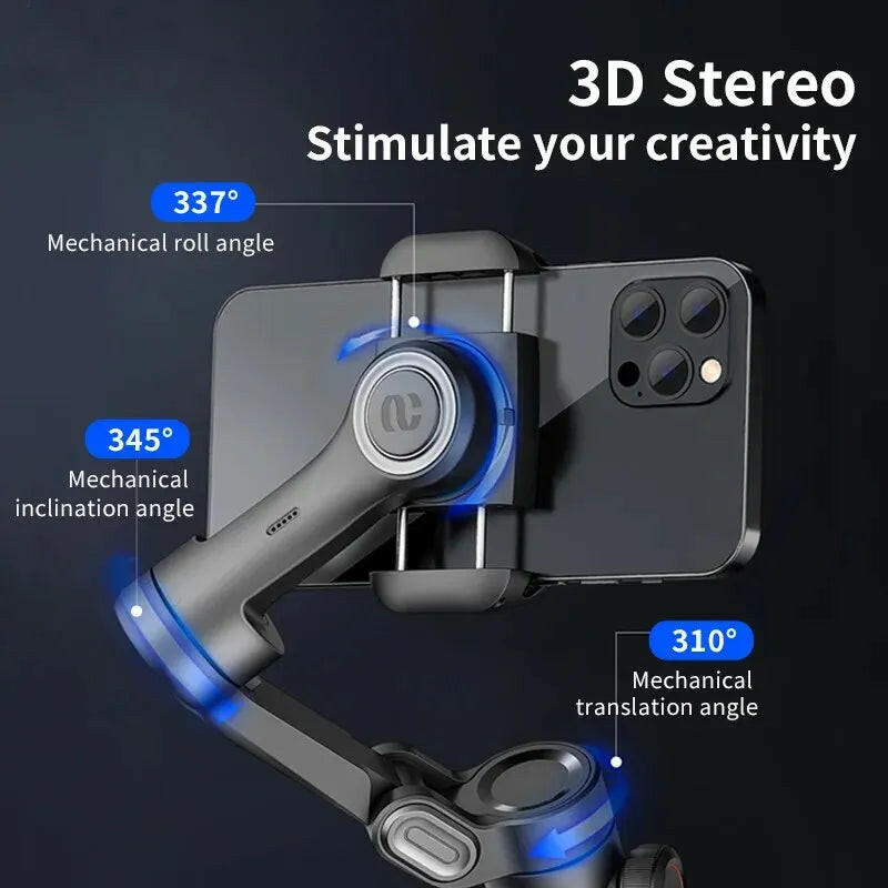 AOCHUAN Smartxe 3-Axis Handheld Gimbal Stabilizer for Smartphones with AI Face Tracking for TikTok and Vlogging.