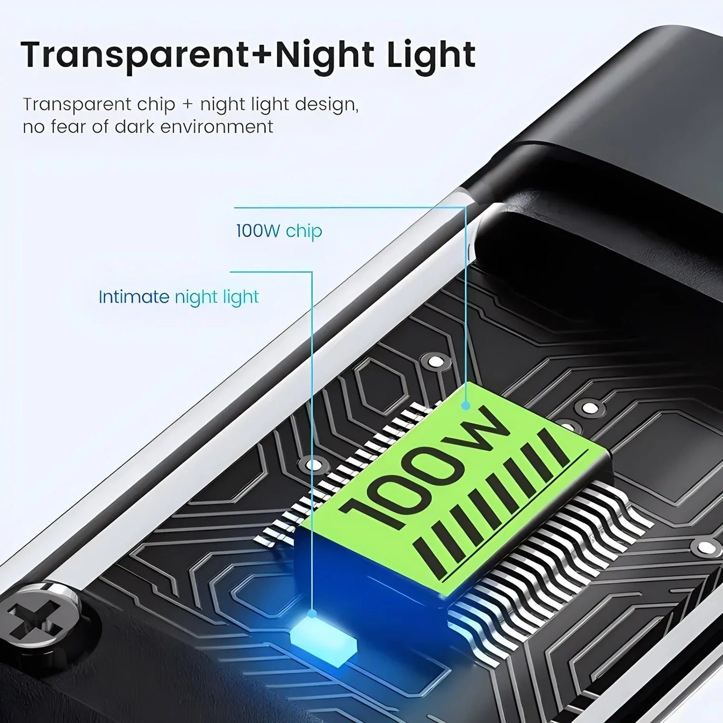 Transparent Luminous 3-in-1 Super Fast Charging Cable for iPhone 15/14/13 with Type-C and Micro USB Compatibility