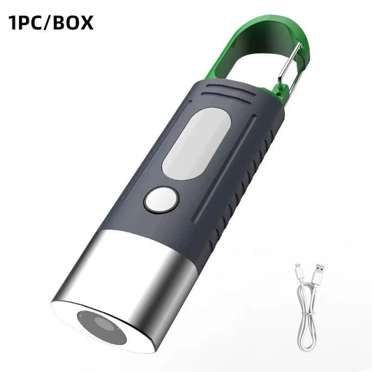 Mini Convenient High Power LED Flashlight Camping Flashlight, 3Ledand Side Lights Telescopiczoom Waterproof Light, Lampshade