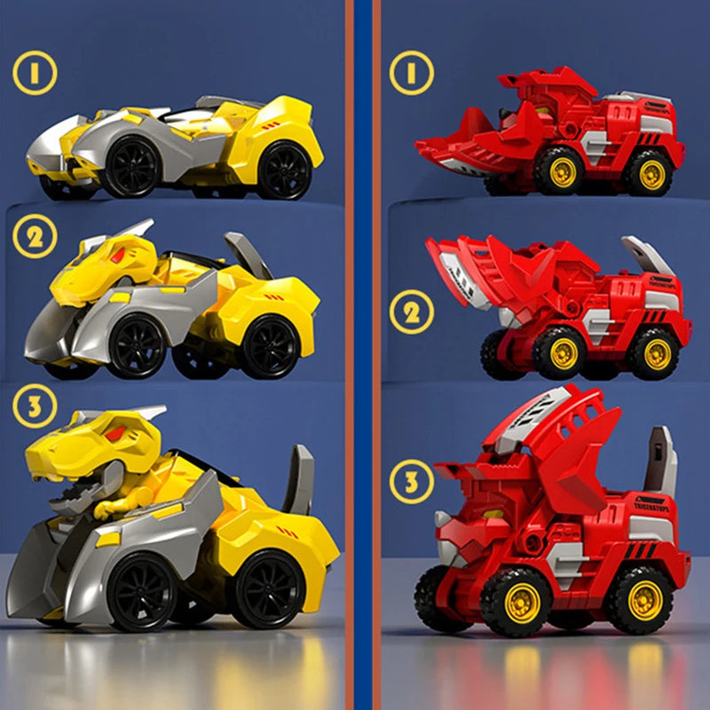 Transform Your Playtime with the 2-in-1 Transforming Dinosaur Car: A Dynamic Deformation Toy for Boys 14+.