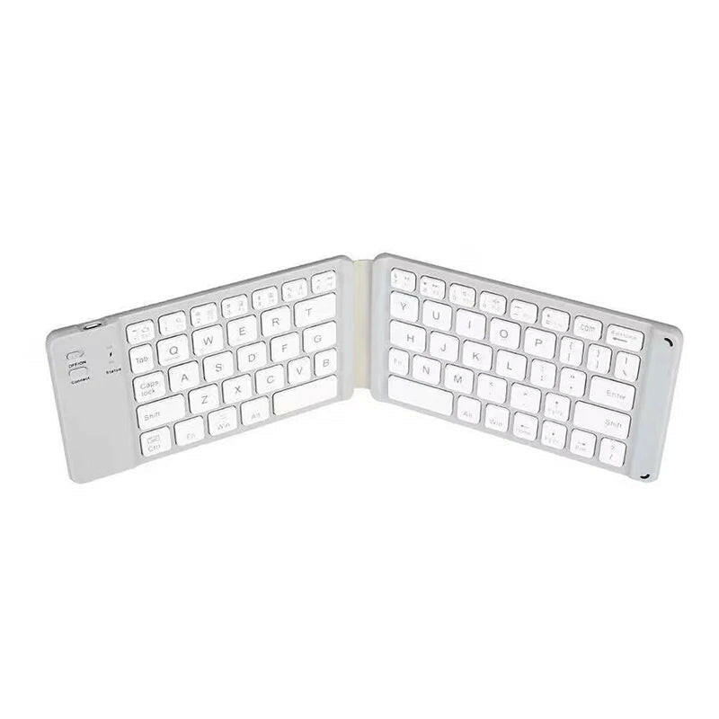 Bluetooth Wireless Folding Keyboard with Touchpad for Windows, Android, iOS, and Mobile Devices - Multi-Function Mini Keyboard.