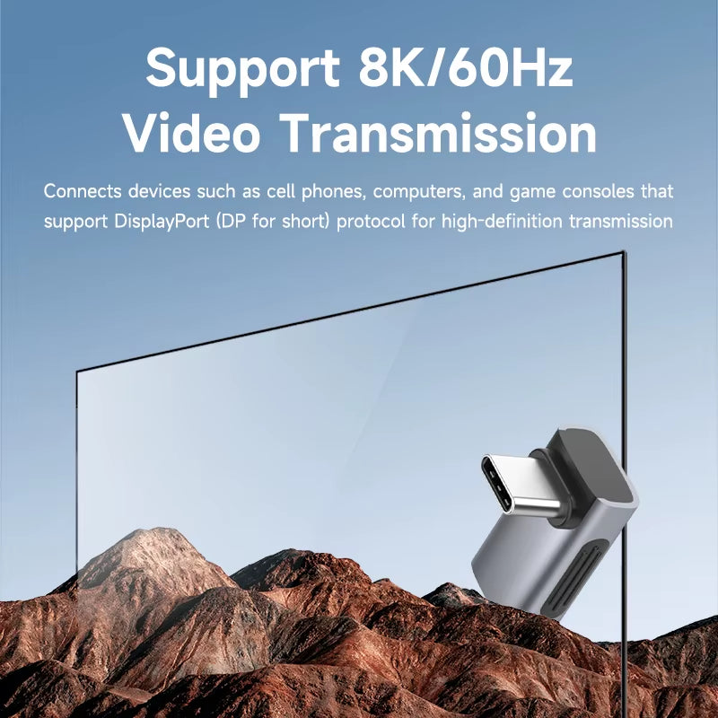 Hagibis 240W USB-C to USB-C Adapter, 40Gbps 8K 60Hz 90-Degree Converter, USB4 Compatible with Thunderbolt 4/3, MacBook, iPhone 16 Pro, and Tablets.
