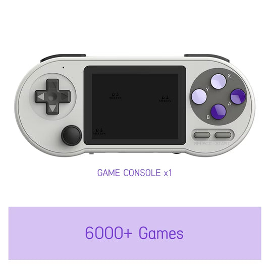 SF2000 Portable Handheld Game Console with 3-Inch IPS Display, Featuring 6000 Built-In Retro Games for SFC, FC, and GBA - Ideal Gift for Kids with AV Output