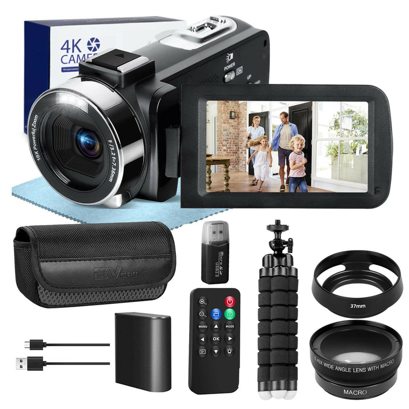 4K Video Camera 60Fps/48Mp UHD Video Recording Digital Camera Autofocus, 18X Digital Zoom Camera, 3 Inch Screen.