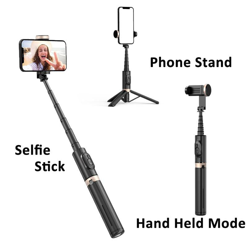 28" Portable Multifunctional Selfie Stick Tripod - Lightweight Aluminum Alloy Phone Stand with Wireless Remote Control for Video Recording and Photography, Compatible with iPhone and Android Devices, Supports Horizontal and Vertical Shooting