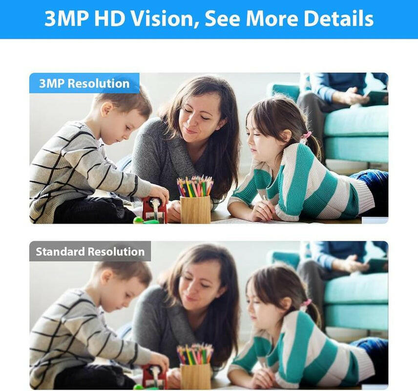 2.4G WIFI Wireless Light Bulb Security Camera with SD CARD, 3MP PTZ Full Color Night Vision, 2-Way-Audio, Motion Detection Alarm Spotlight Siren Live View Camara Para.