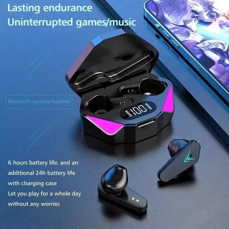 X15 TWS Bluetooth Wireless Gaming Earphones with 65ms Low Latency and Built-in Microphone