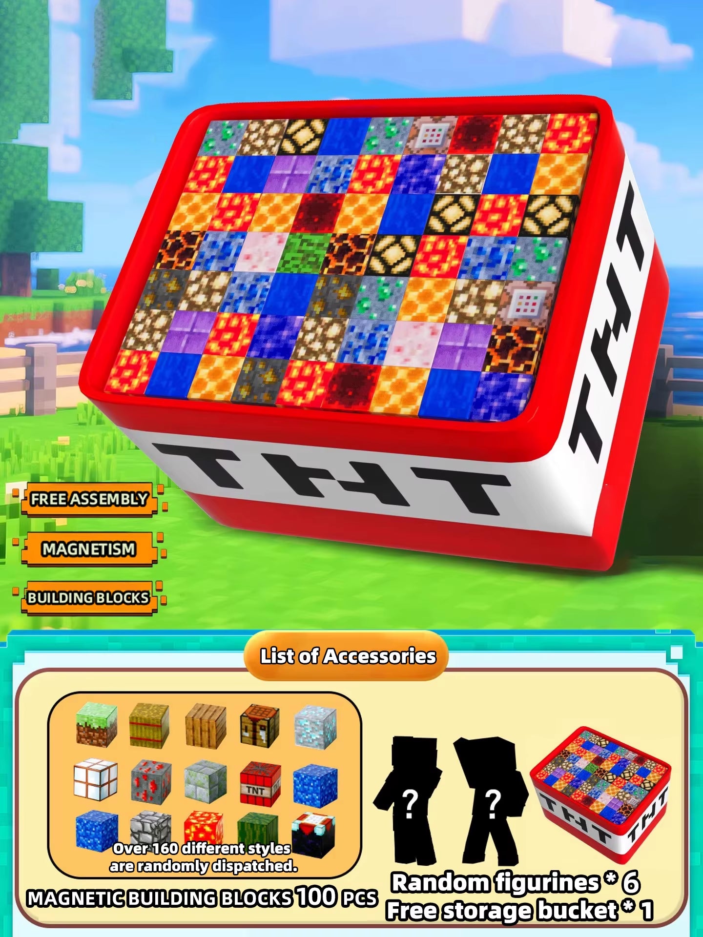 Magnetic Building Blocks Storage Box Set - DIY Assembly Toys for Children with Table Play Features