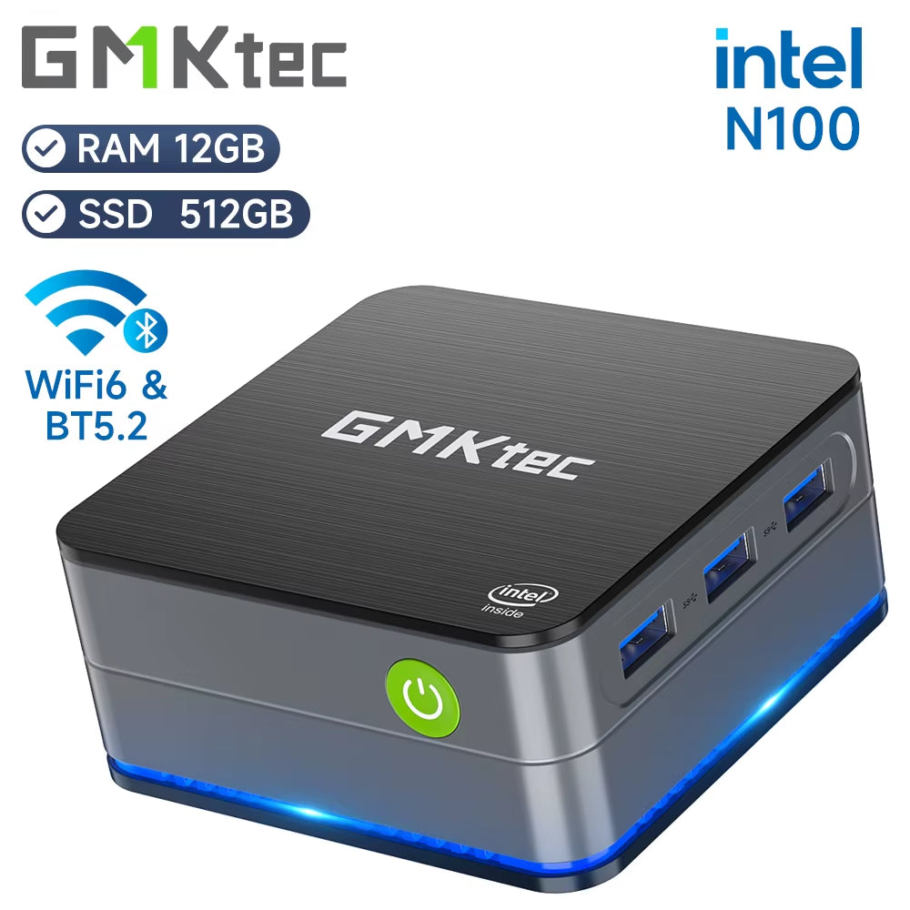 G2 Mini PC - Windows 11 Pro, Intel 12th Gen Alder Lake N100, 12GB DDR5 RAM, 512GB Storage, Wifi 6, Bluetooth 5.2 Desktop Computer