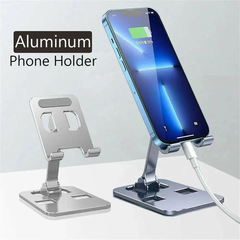 Universal Aluminum Alloy Foldable Desk Phone and Tablet Holder Stand.