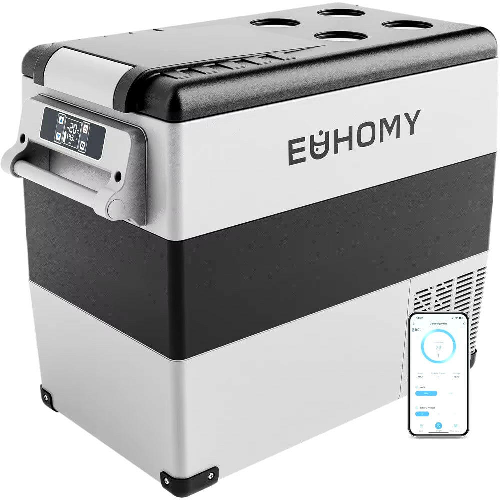 Electric Car Refrigerator with APP Control,  45L (48QT) 12V Portable Cooler for Camping, -20℃ to 20℃ (-4℉ to 68℉) Temperature Range.