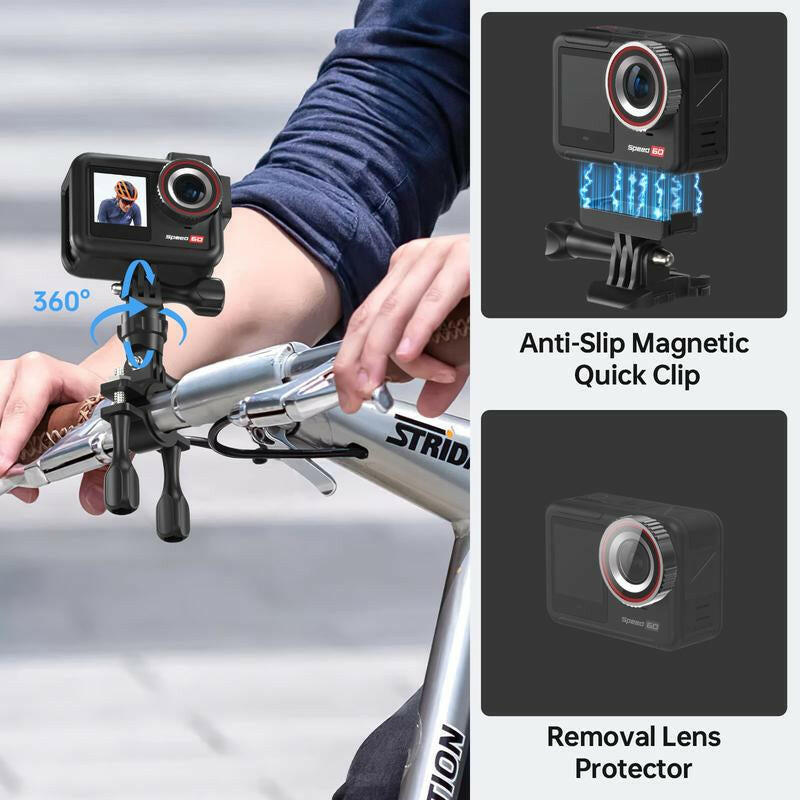 Speed 60 Waterproof Underwater Camera - 4K 60FPS Action Camera with 2.35-Inch Touch Screen, EIS Stabilization, HDR, 8X Zoom, and Dual 2150mAh Extended Battery Life, Submersible up to 33FT.