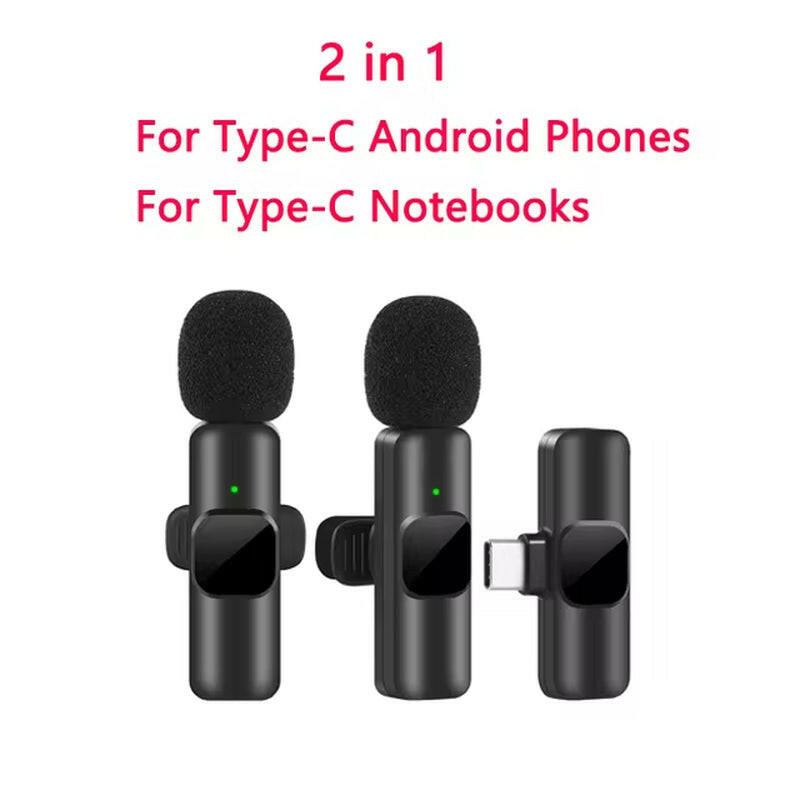 Wireless Lavalier Microphone - Portable Mini Mic for Audio and Video Recording, Compatible with iPhone and Android for Live Broadcast and Gaming.