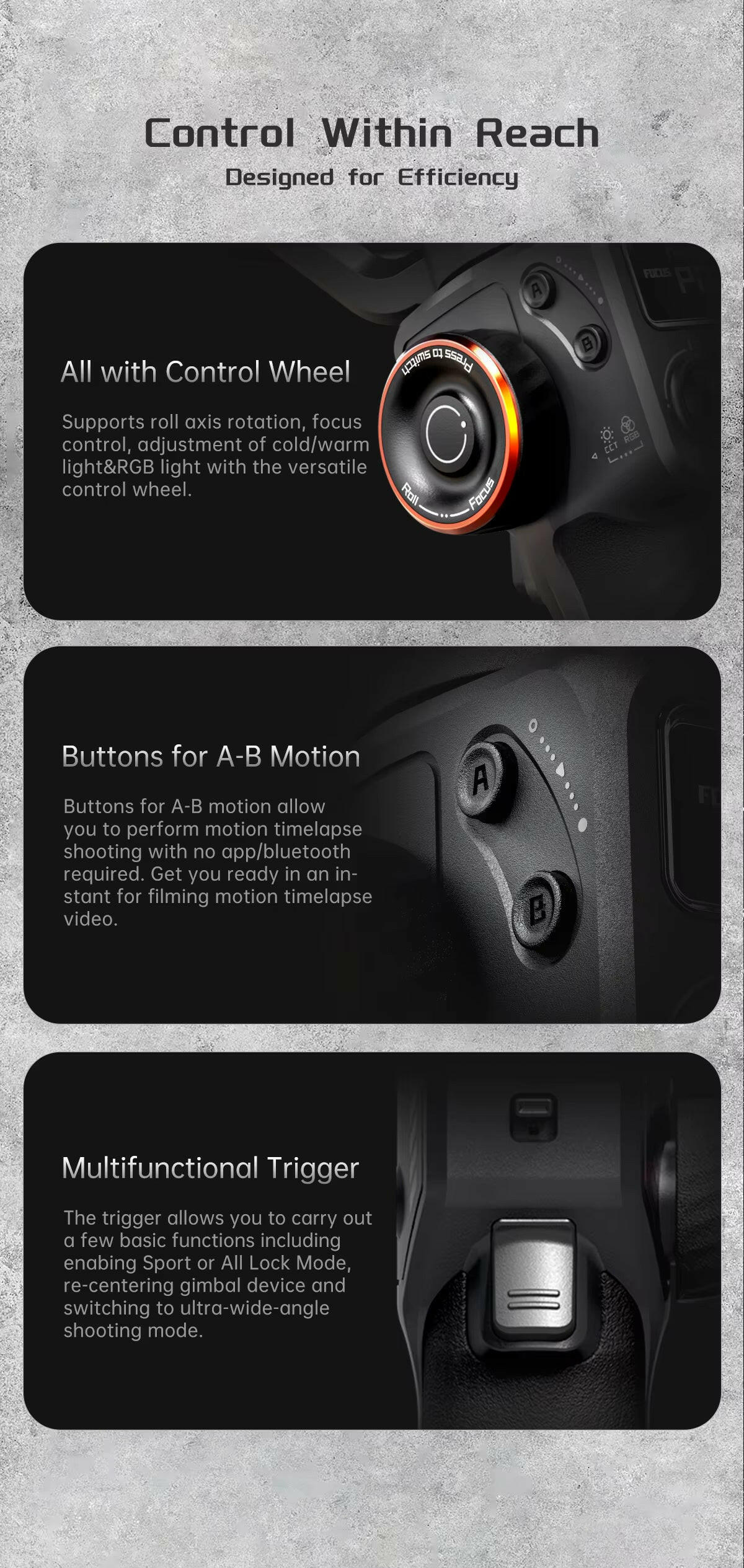 Hohem Isteady M6 3-Axis Gimbal Stabilizer with Foldable Selfie Stick, App Control, and Magnetic Fill Light for Smartphones.