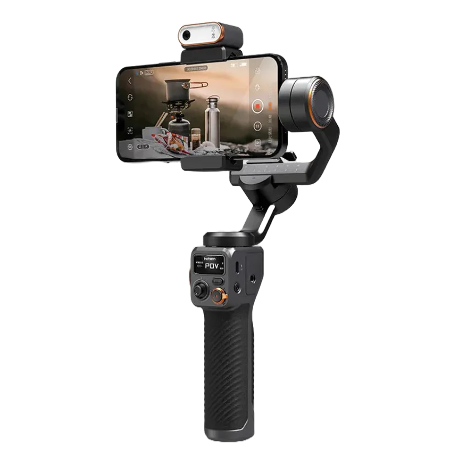 Hohem Isteady M6 3-Axis Gimbal Stabilizer with Foldable Selfie Stick, App Control, and Magnetic Fill Light for Smartphones
