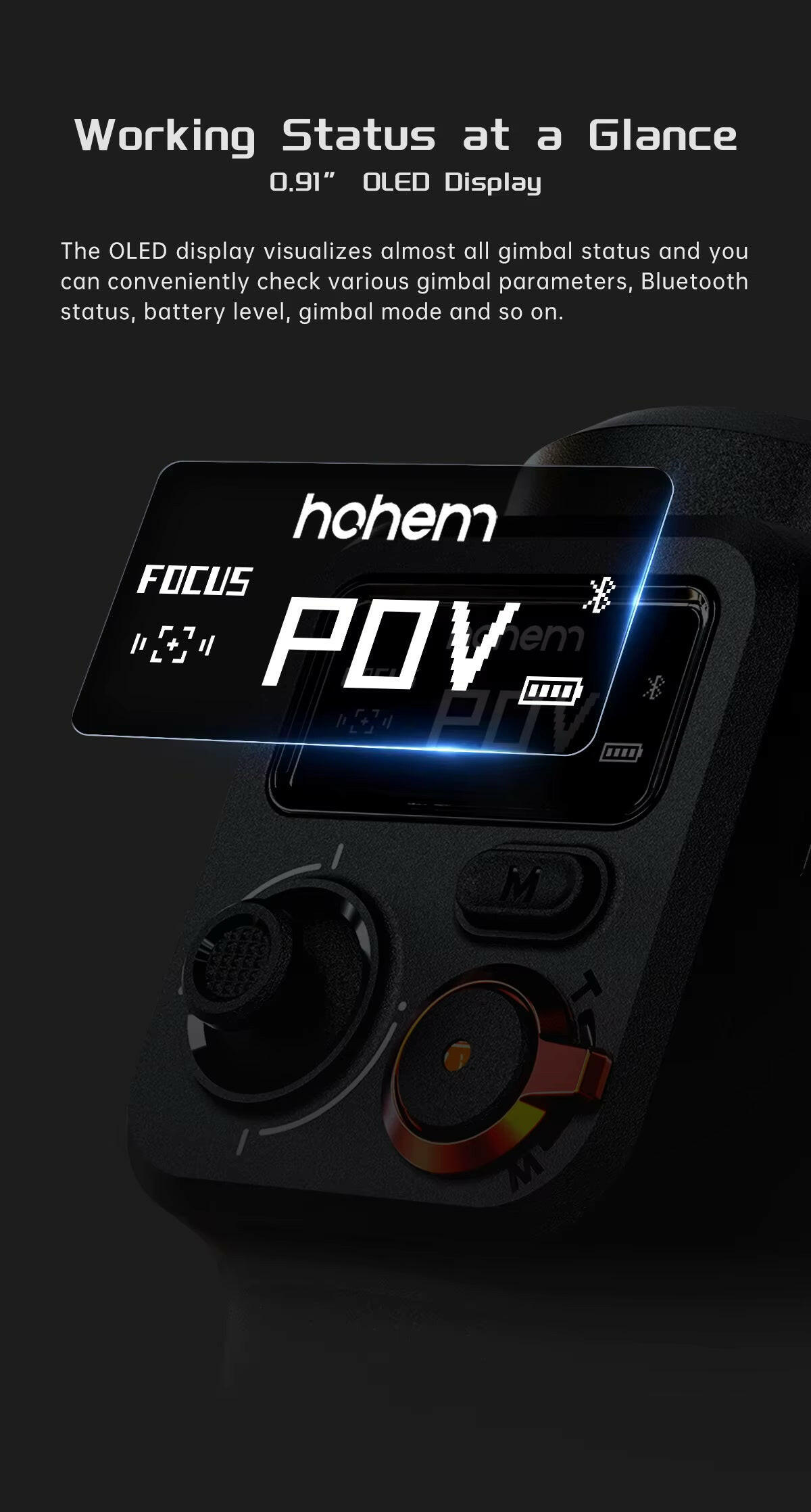 Hohem Isteady M6 3-Axis Gimbal Stabilizer with Foldable Selfie Stick, App Control, and Magnetic Fill Light for Smartphones.