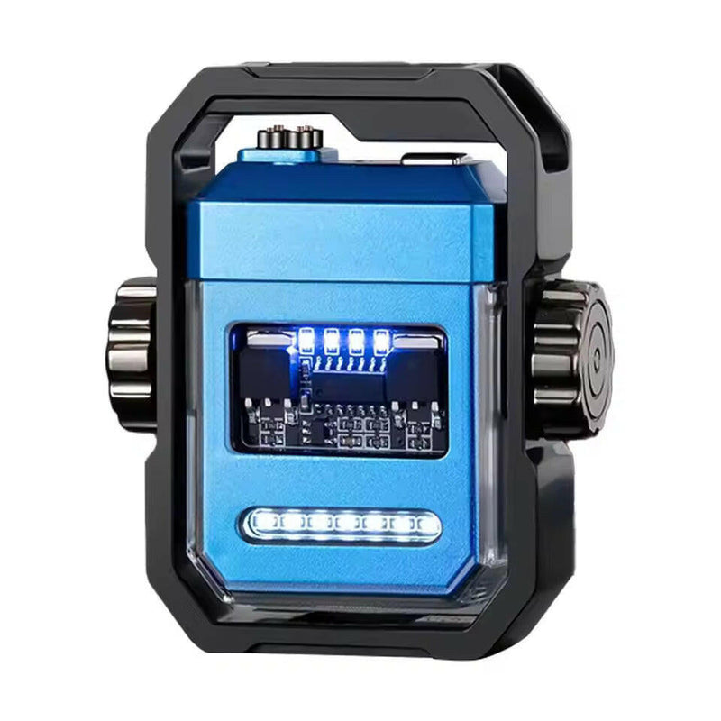 Dual Arc Plasma Waterproof Lighter Watch Transparent Rechargeable USB Flashlight Windproof Lighter.
