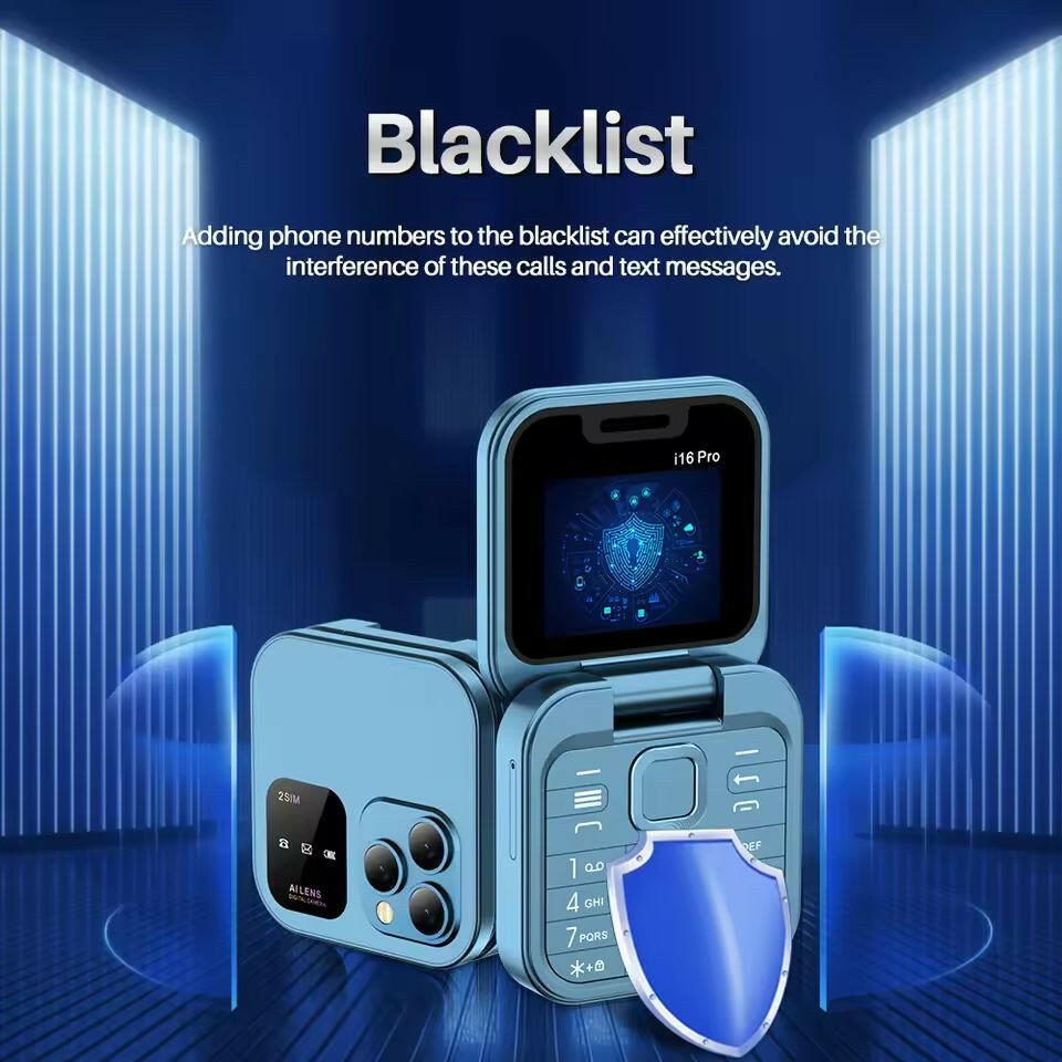 I16Pro Compact Foldable Mobile Phone with Auto Call Recording, Speed Dial, FM Radio, Dual SIM GSM Unlocked.