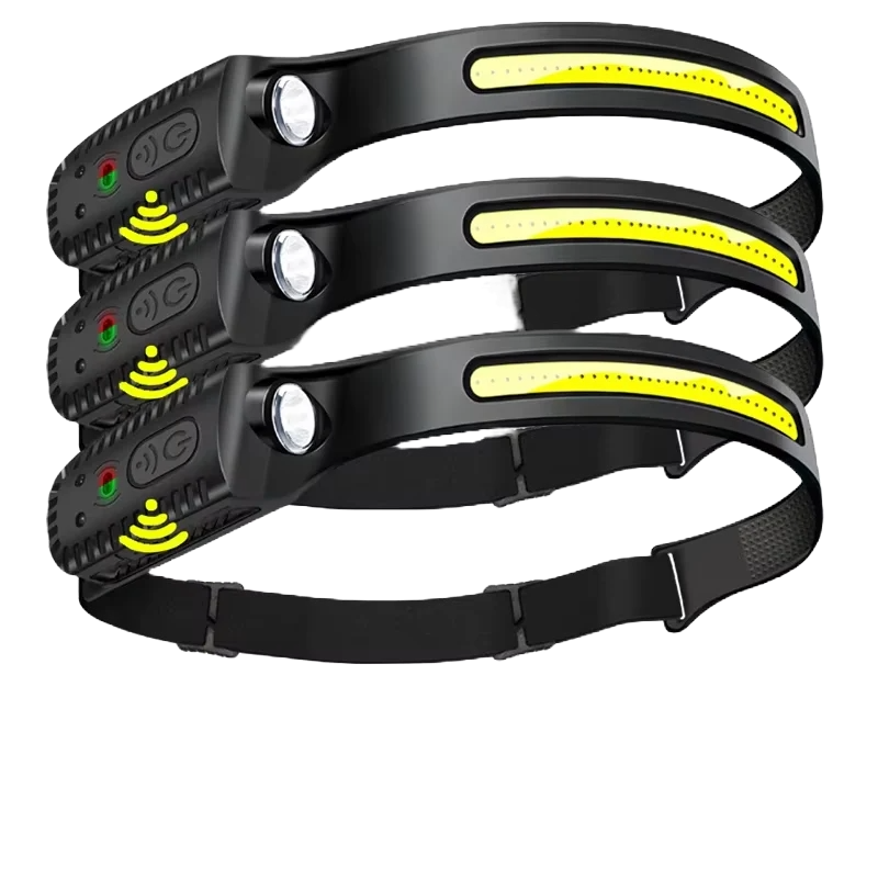 USB Rechargeable LED Sensor Headlamp XPE+COB Headlight Led Head Torch Camping Search Light Head Flashlight for Fishing Lantern.