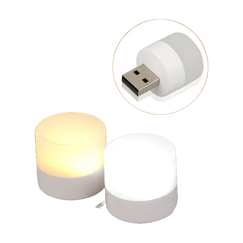 Mini USB Night Light - Warm White Eye Protection Reading Lamp for Books, Computers, and Mobile Power Charging.