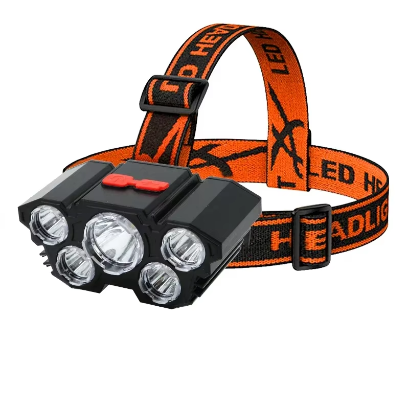 USB Rechargeable 5-LED Headlamp