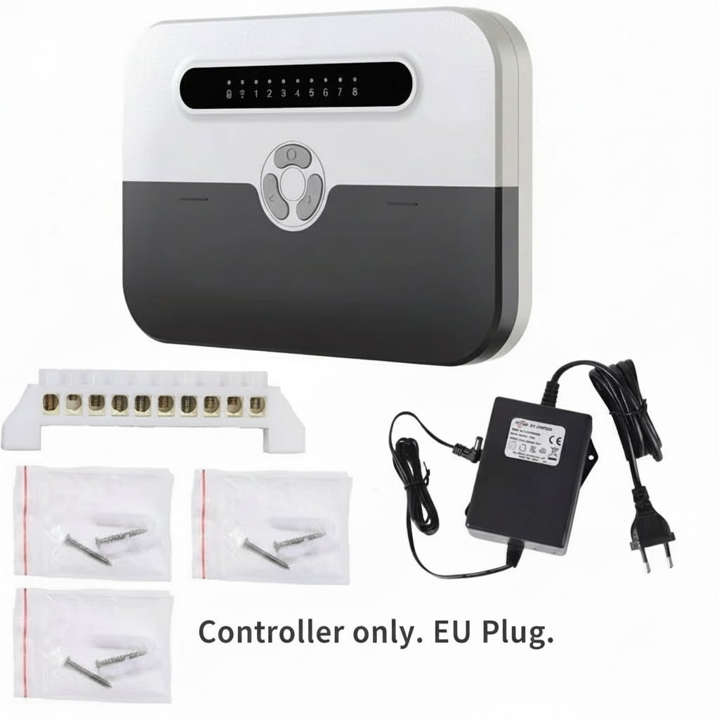 8-Station Wi-Fi Indoor Smart Sprinkler Controller with Solenoid Valve and Remote Phone Control, Compatible with Alexa