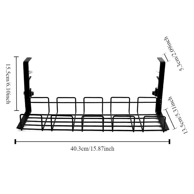 Metal Cable Management Tray for Under Desk Storage - Wire Organizer for Home Office and Kitchen Accessories.