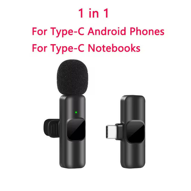 Wireless Lavalier Microphone - Portable Mini Mic for Audio and Video Recording, Compatible with iPhone and Android for Live Broadcast and Gaming.