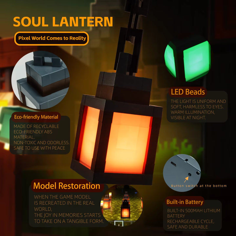 Pixel Style Portable Night Light Lantern