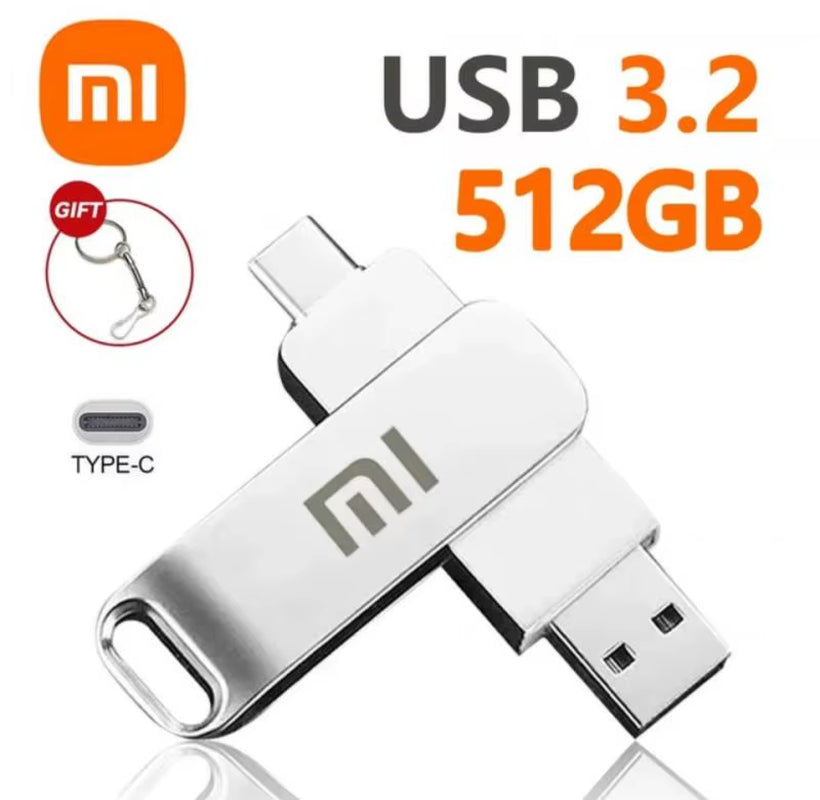 Xiaomi 16TB USB 3.2 High-Speed Metal Flash Drive - Waterproof Type-C SSD Pen Drive