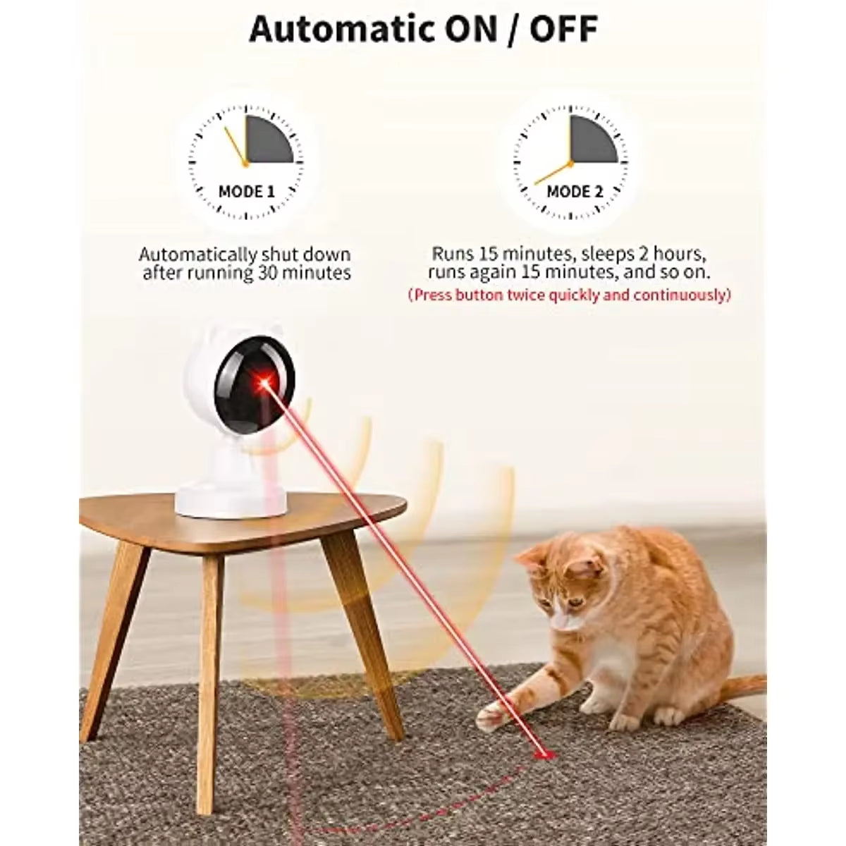 Automatic Laser Interactive Cat Toy - USB Rechargeable Multifunctional Toy for Indoor Cats and Kittens