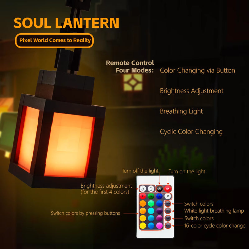 Pixel Style Portable Night Light Lantern