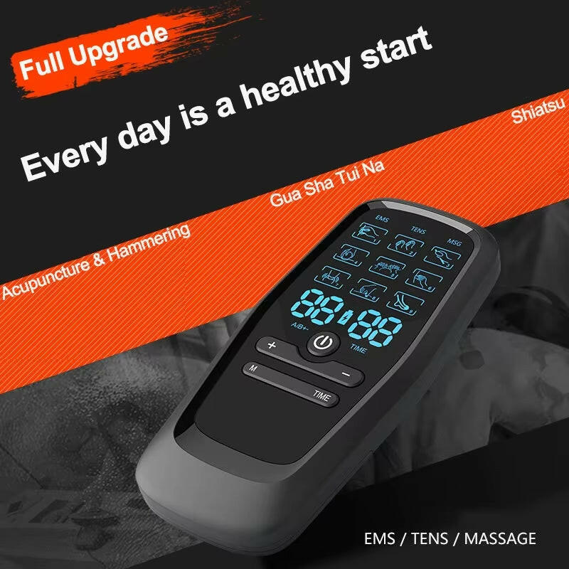 EMS Electric Professional Muscle Stimulator - USB Physiotherapy TENS Unit with 6 Pulse Modes for Full Body Massage.