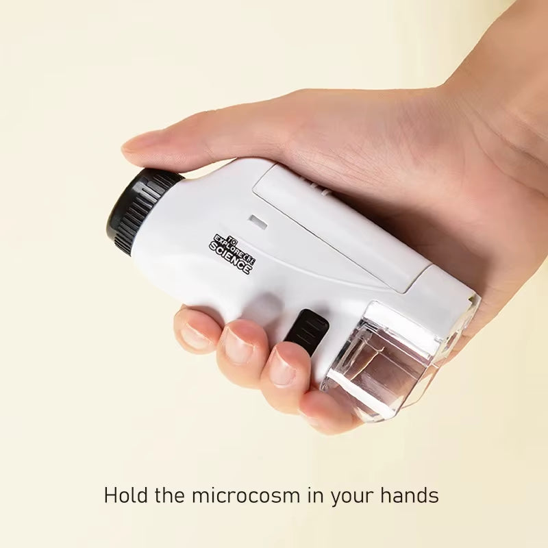 Explore the Microscopic Universe with the Professional Handheld Microscope Kit - 60X & 120X Magnification for Young Scientists - Perfect STEM Gift for Ages 6-12!
